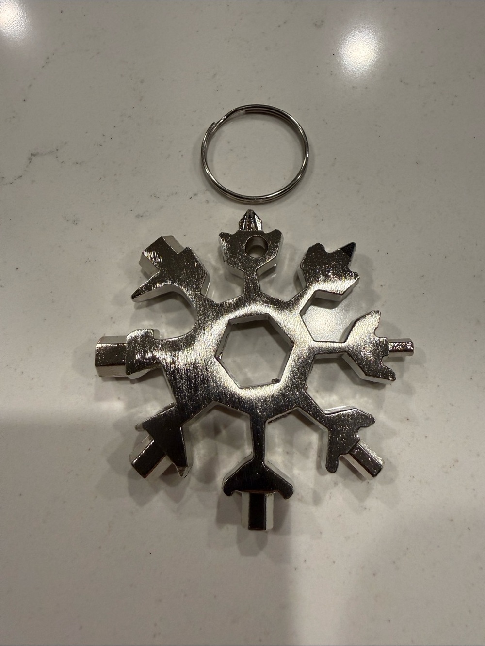 18-in-1 Snowflake Multi Tool, Keychain Stainless Multi-Tool, Compact Snowflake